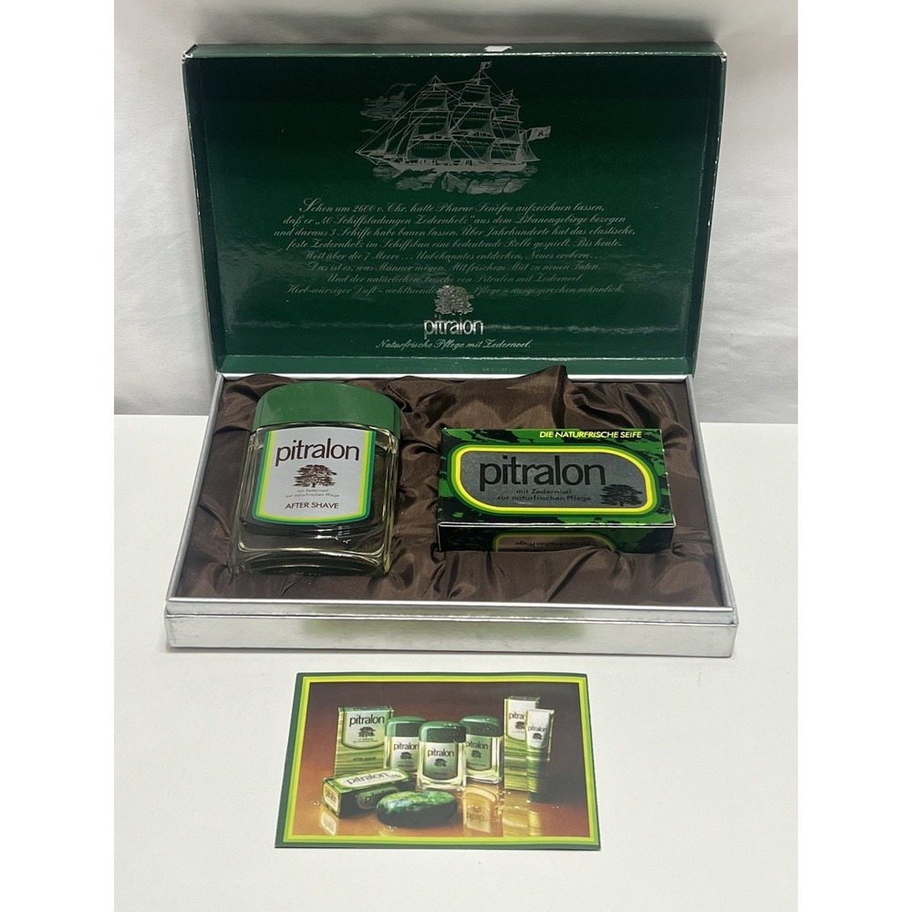 Vintage Pitralon Herrenkosmetik After Shave & Soap Gift Set Germany Complete Box